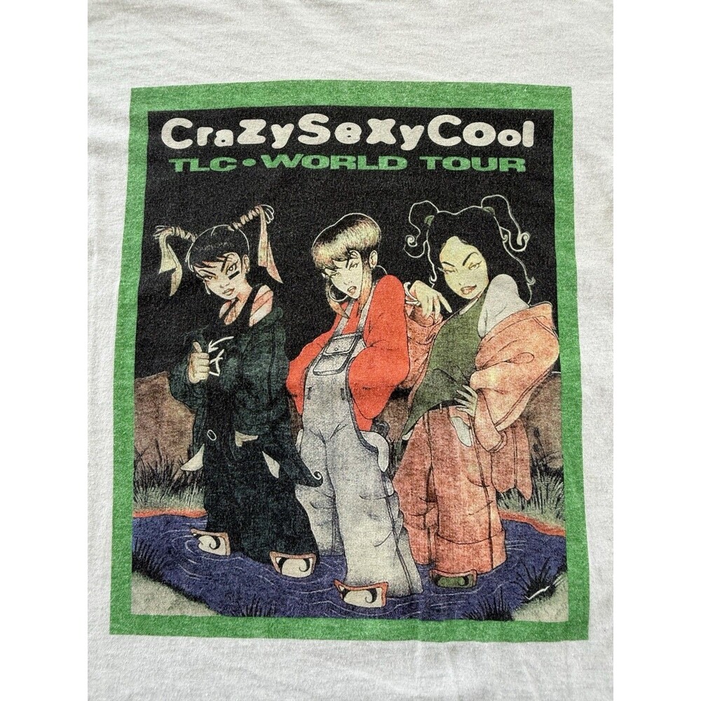 TLC Crazy Sexy Cool World Tour Black T Shirt Full Size S Vintage Hip hop Y2K GUC - Picture 4 of 7